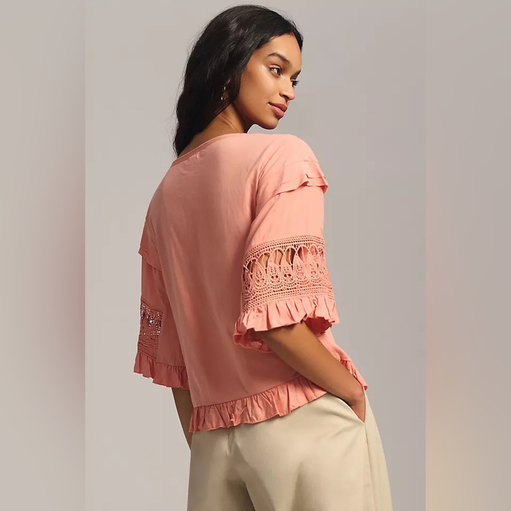 ANTHROPOLOGIE Tiny | Sonoma ruffled top | size small - Picture 3 of 7